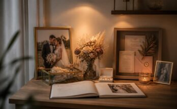 Die Hochzeitsecke zu Hause: Erinnerungsstücke mit dem richtigen Licht in Szene setzen