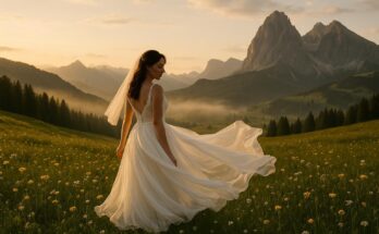 Titelbild zu Heiraten in den Bergen - Die besten Tipps für ihr Brautkleid